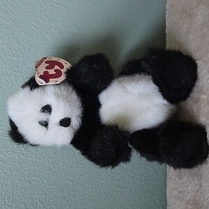 Checkers 🐼9" Ty Attic Treasure Black & White Panda Bear🐼 NWT, PVC Pellets